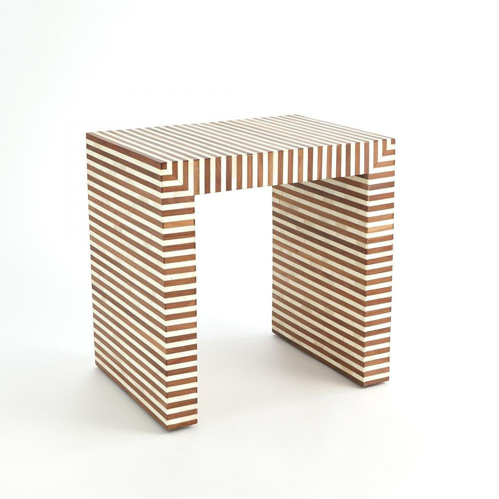 Global Views Sienna Large Walnut/Bone Nesting End Table