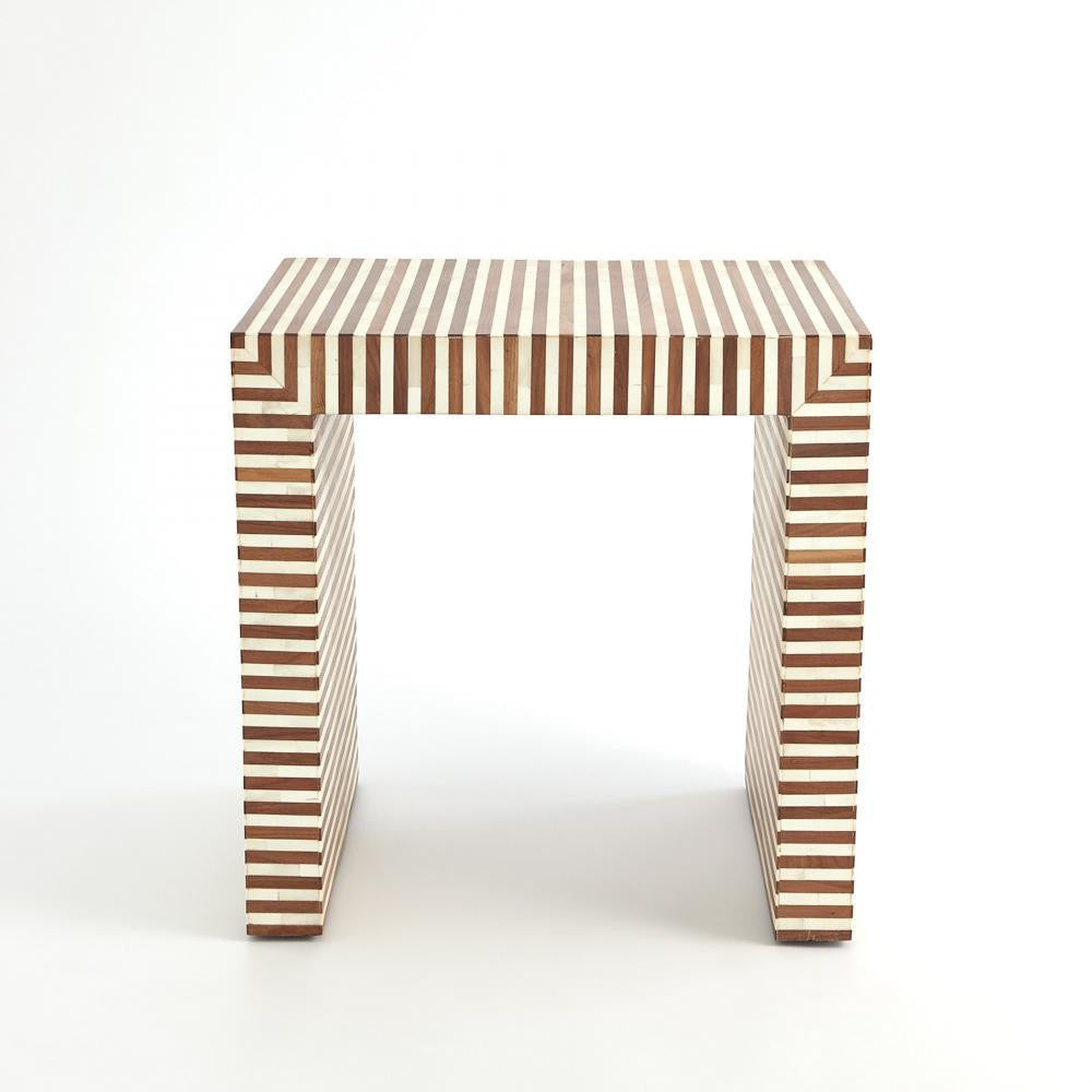 Global Views Sienna Large Walnut/Bone Nesting End Table