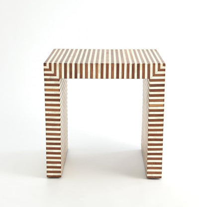 Global Views Sienna Large Walnut/Bone Nesting End Table