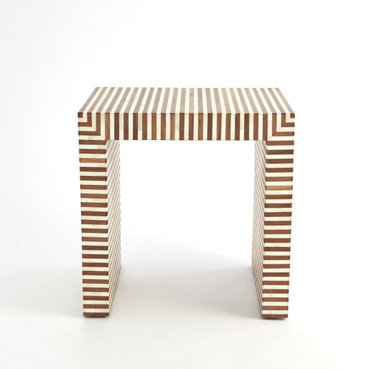Global Views Sienna Large Walnut/Bone Nesting End Table