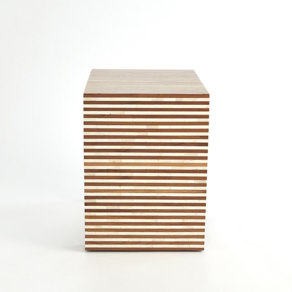 Global Views Sienna Large Walnut/Bone Nesting End Table