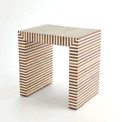 Global Views Sienna Large Walnut/Bone Nesting End Table