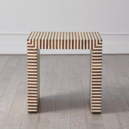 Global Views Sienna Large Walnut/Bone Nesting End Table