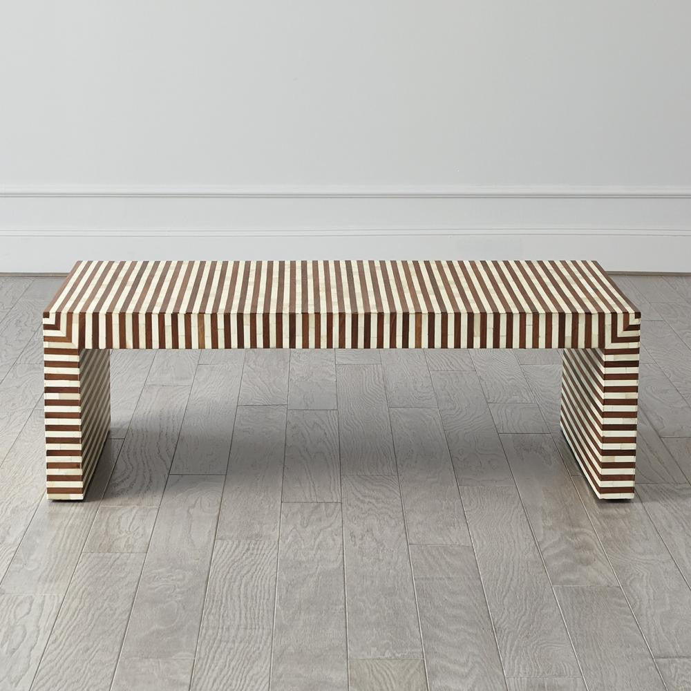 Global Views Sienna Walnut/Bone Coffee Table
