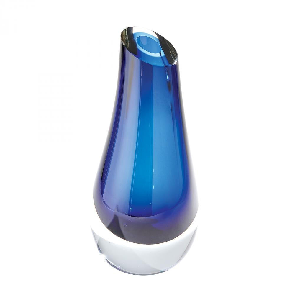 Global Views Slant Large Blue Vase