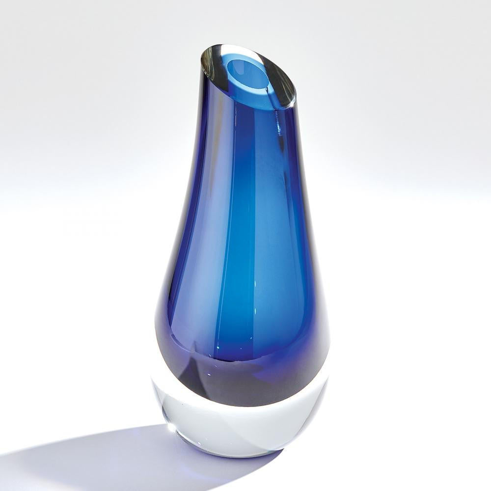 Global Views Slant Large Blue Vase