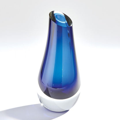Global Views Slant Large Blue Vase
