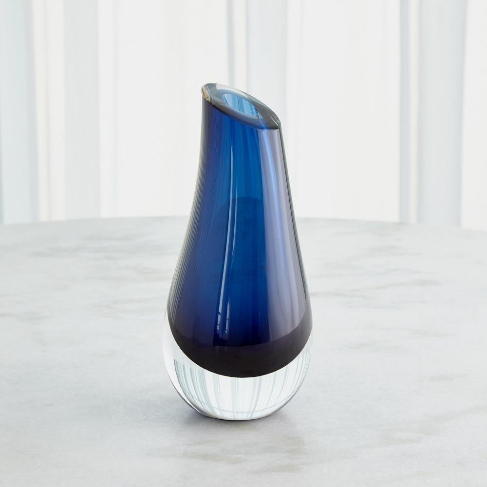Global Views Slant Large Blue Vase