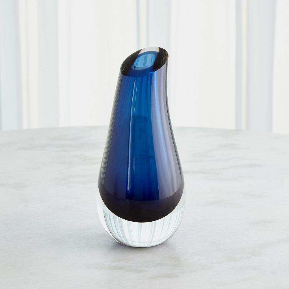 Global Views Slant Large Blue Vase