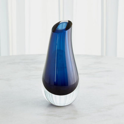 Global Views Slant Large Blue Vase