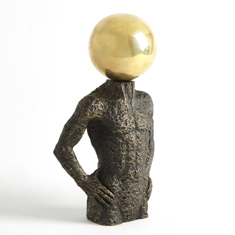 Global Views Sphere Hero Bronze Sculpture
