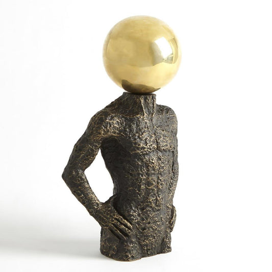 Global Views Sphere Hero Bronze Sculpture