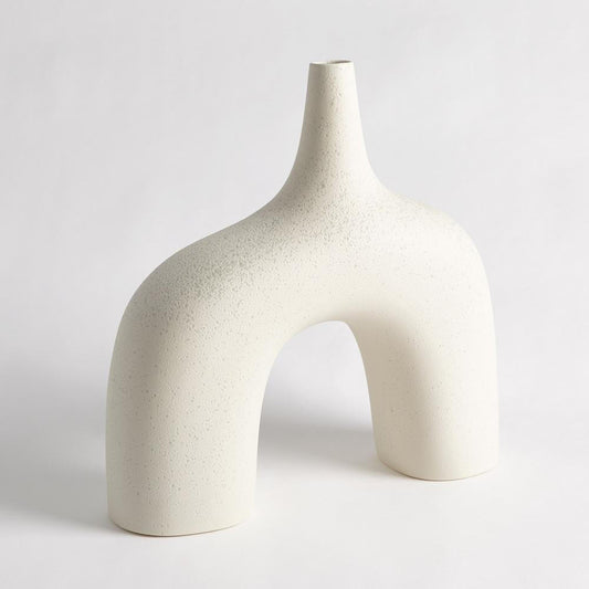 Global Views Stretch Large Cream Stone Vase