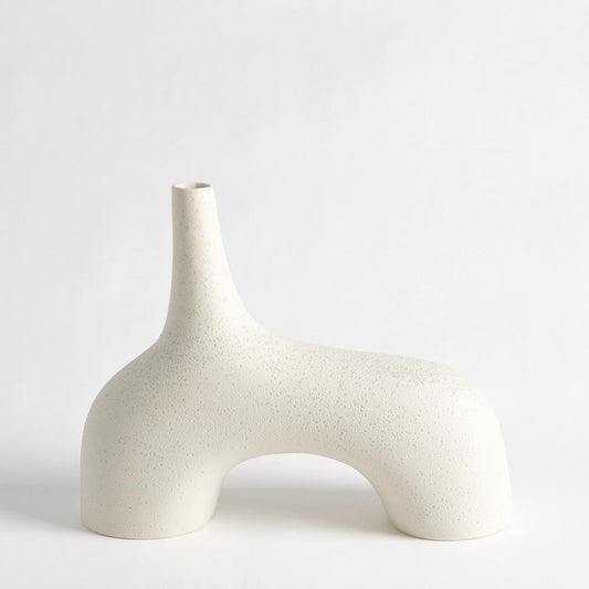Global Views Stretch Small Cream Stone Vase