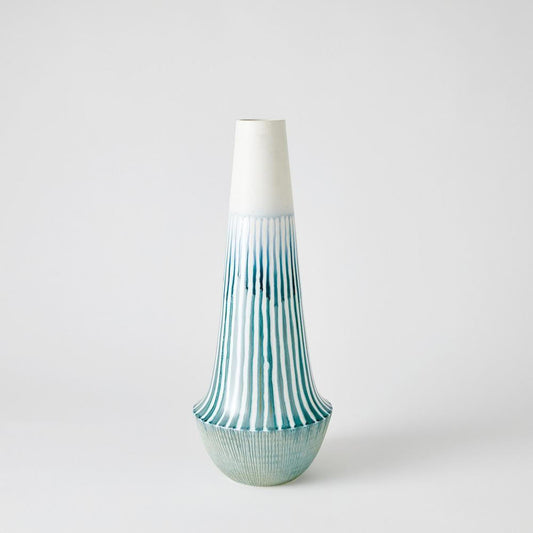 Global Views Striped Flair Large Vase Lamb's Ear