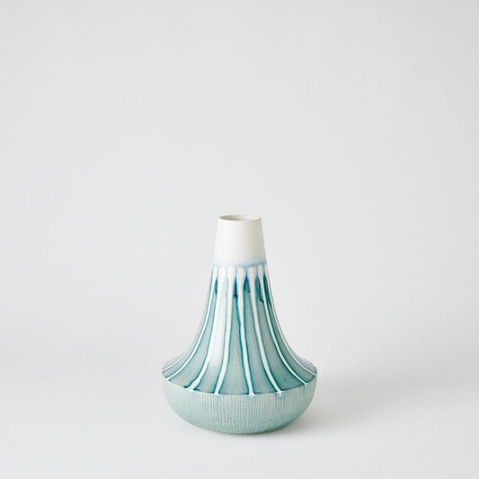 Global Views Striped Flair Small Vase Lamb's Ear