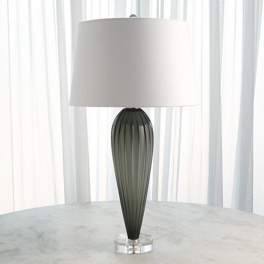 Global Views Teardrop Glass Gray Table Lamp