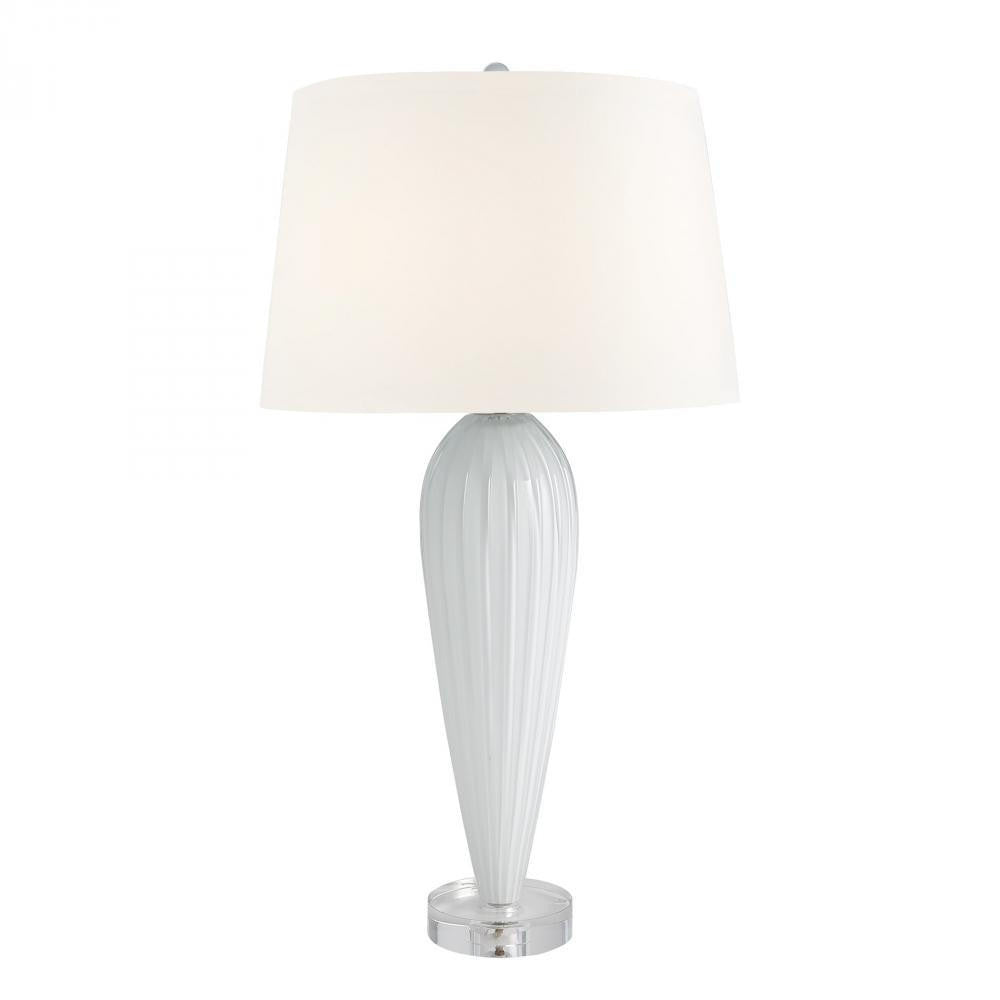 Global Views Teardrop Glass White Table Lamp