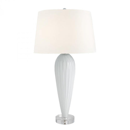 Global Views Teardrop Glass White Table Lamp