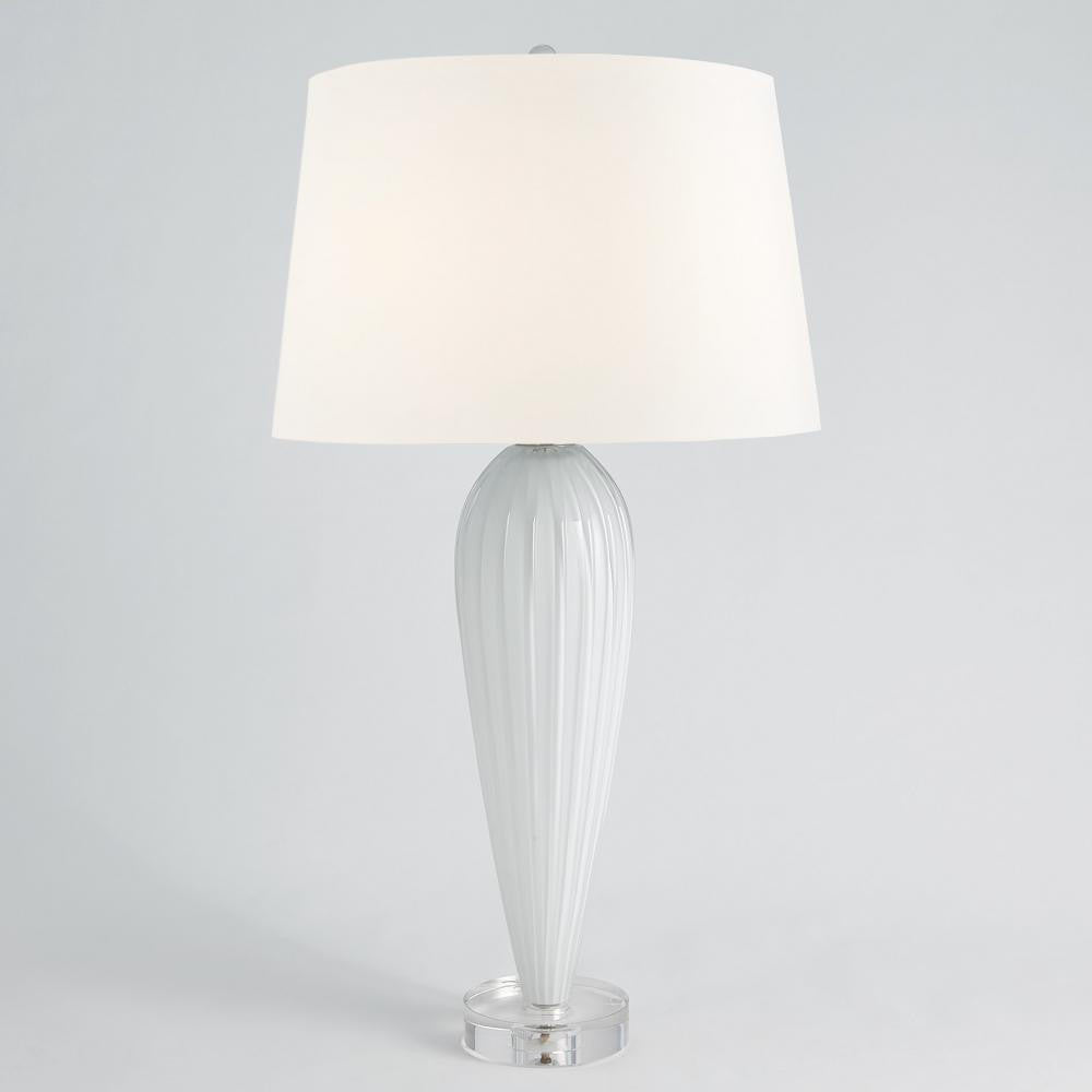 Global Views Teardrop Glass White Table Lamp