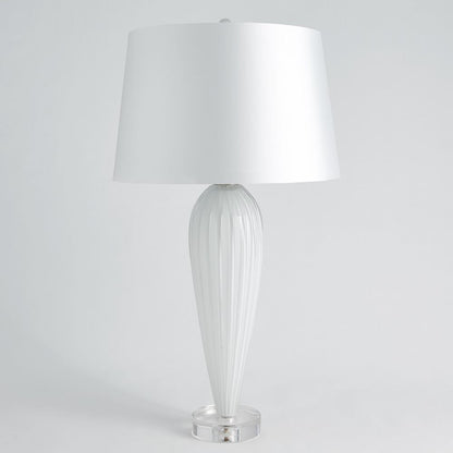 Global Views Teardrop Glass White Table Lamp