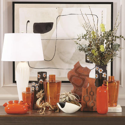 Global Views Teardrop Glass White Table Lamp