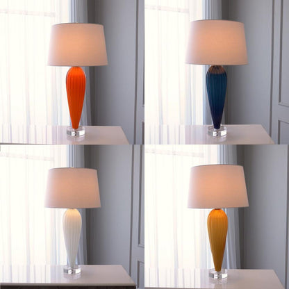 Global Views Teardrop Glass White Table Lamp