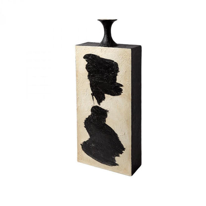 Global Views Thetis Tall Vase White, Black