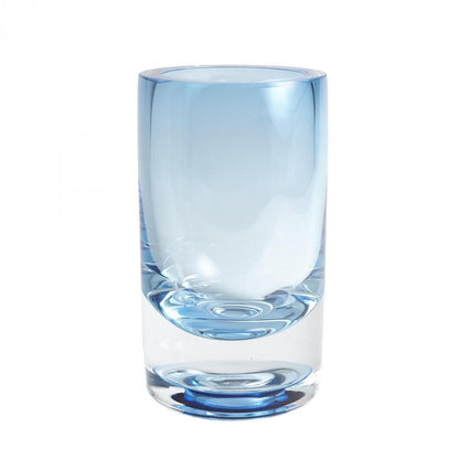Global Views Thick Cylinder Large Powder Blue/Light Blue Vase