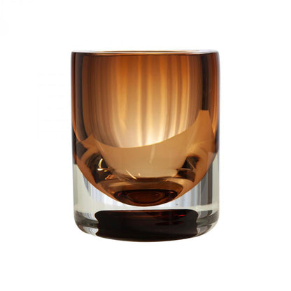 Global Views Thick Cylinder Small Amber Tobacco Vase