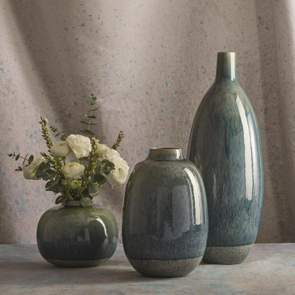 Global Views Tidal Tall Blue Vase