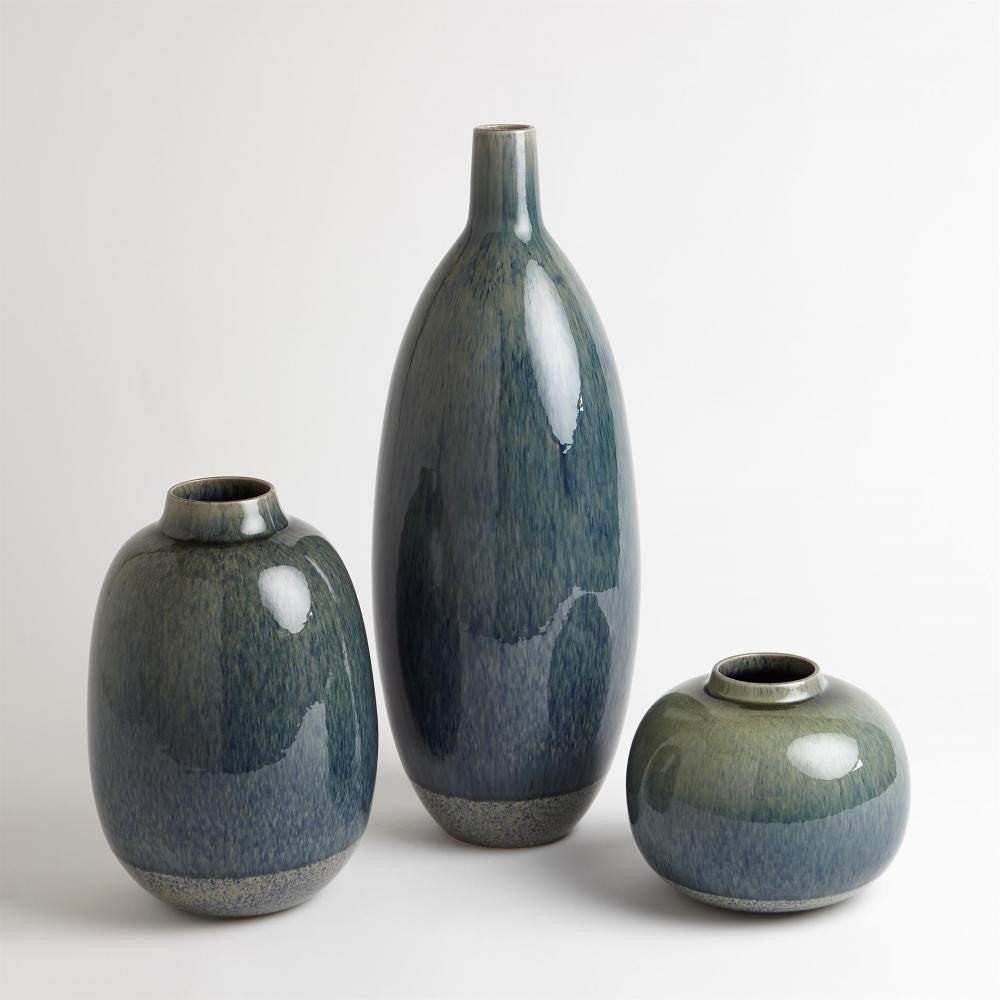 Global Views Tidal Tall Blue Vase