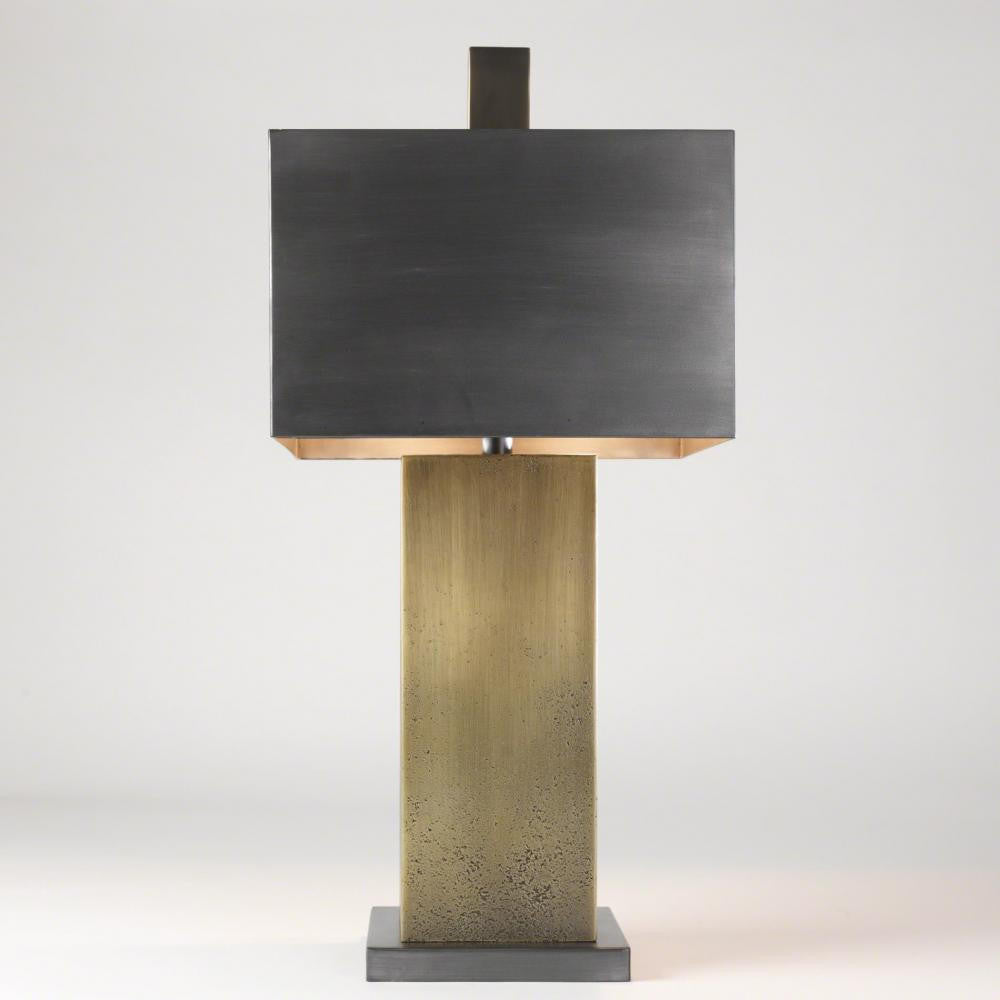 Global Views Tortoise Antique Zinc, Ombre Brass Table Lamp