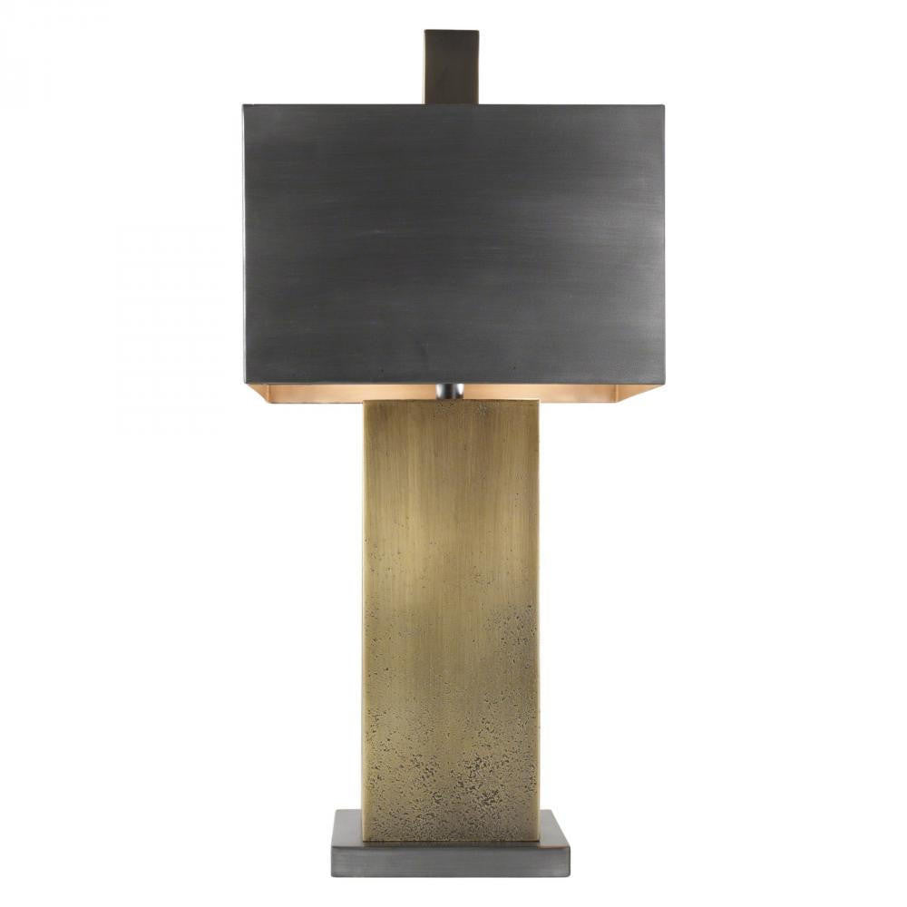 Global Views Tortoise Antique Zinc, Ombre Brass Table Lamp