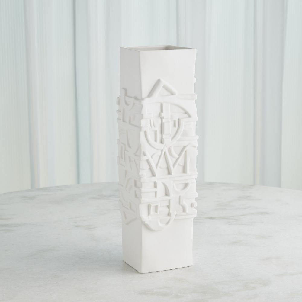 Global Views Totem Matte White Vase
