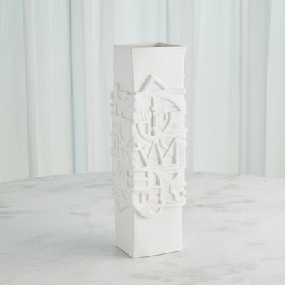 Global Views Totem Matte White Vase