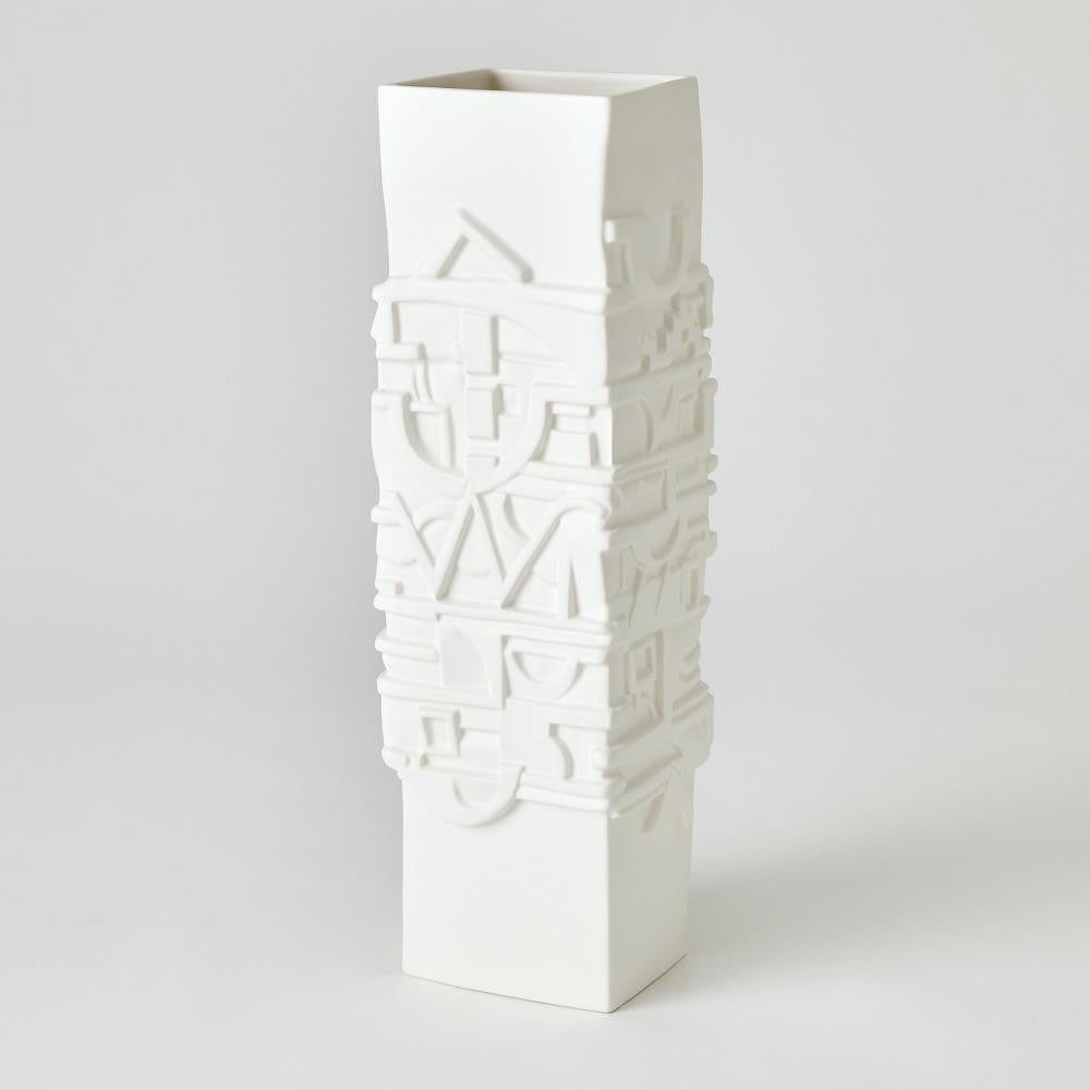 Global Views Totem Matte White Vase