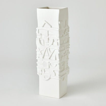 Global Views Totem Matte White Vase