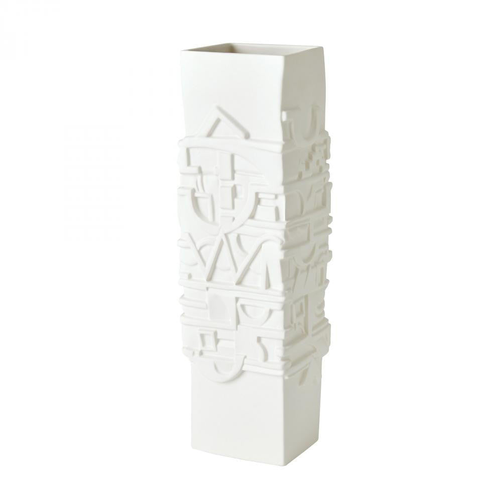 Global Views Totem Matte White Vase