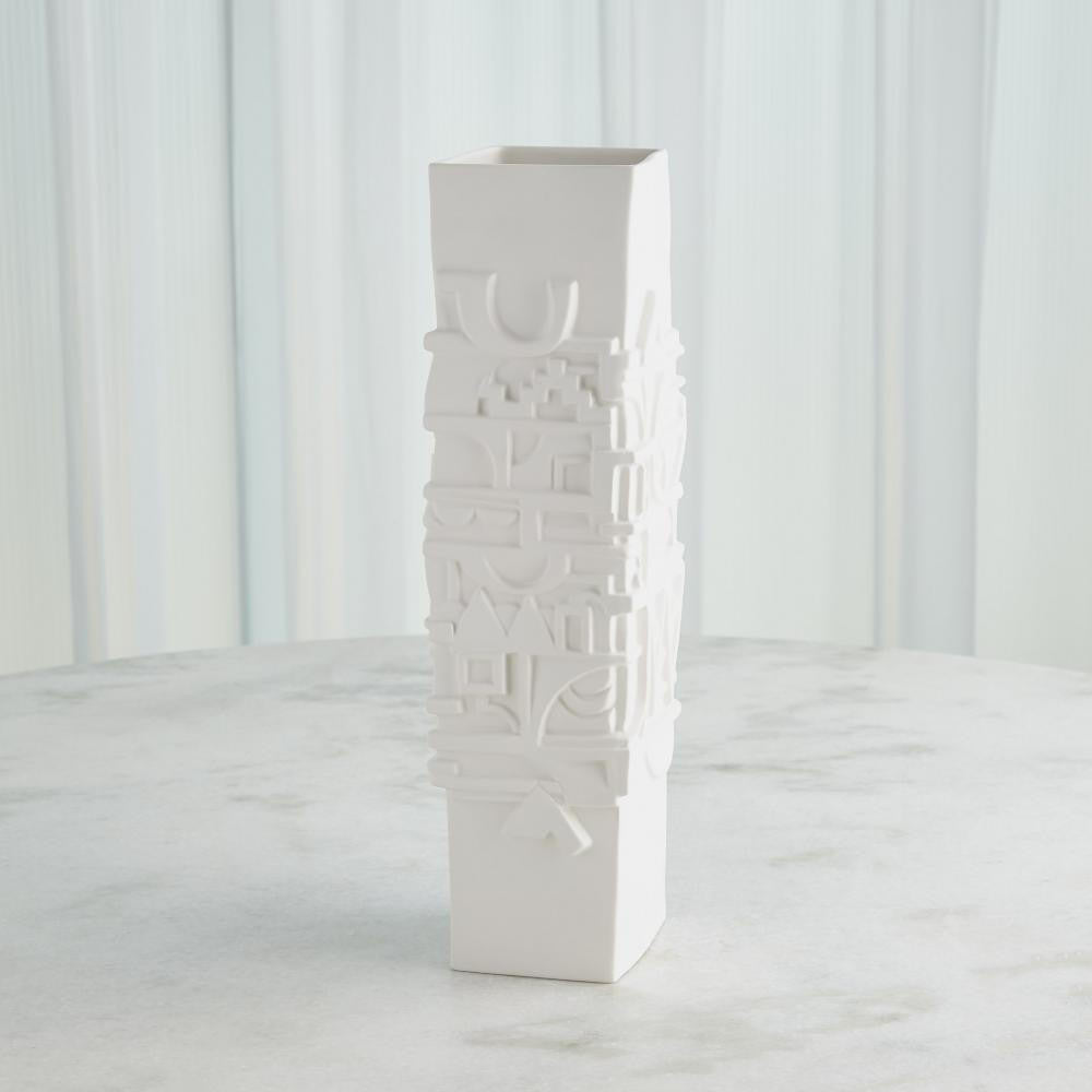 Global Views Totem Matte White Vase