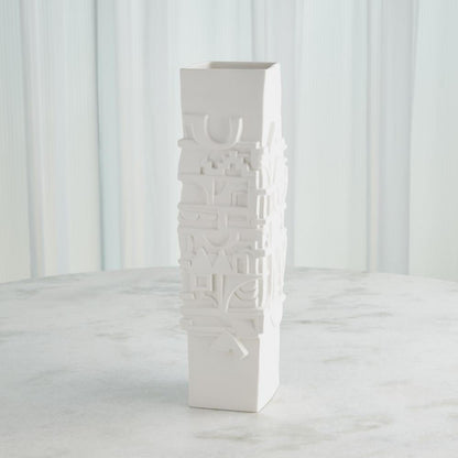 Global Views Totem Matte White Vase