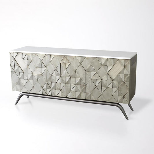 Global Views Triangle Silver Cabinet