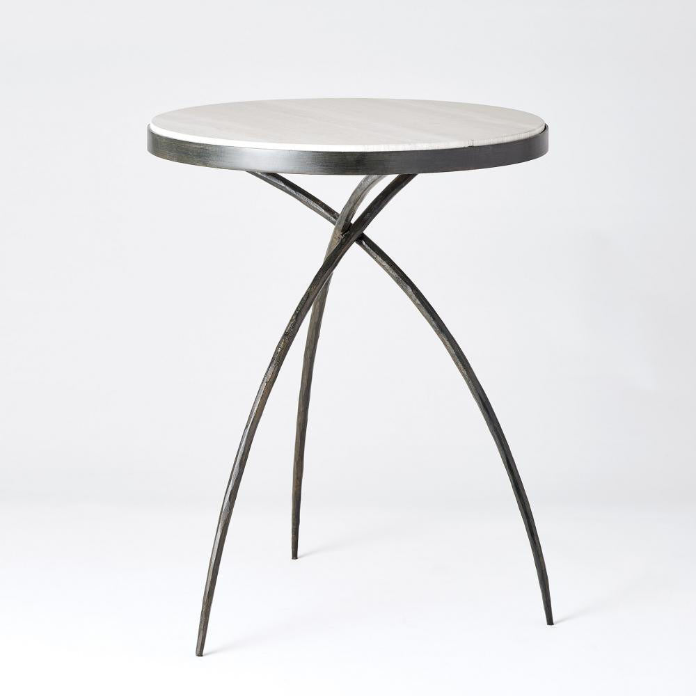Global Views Tripod Large Table with Grey Marble Top