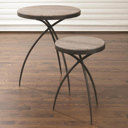 Global Views Tripod Large Table with Grey Marble Top