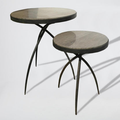 Global Views Tripod Large Table with Grey Marble Top
