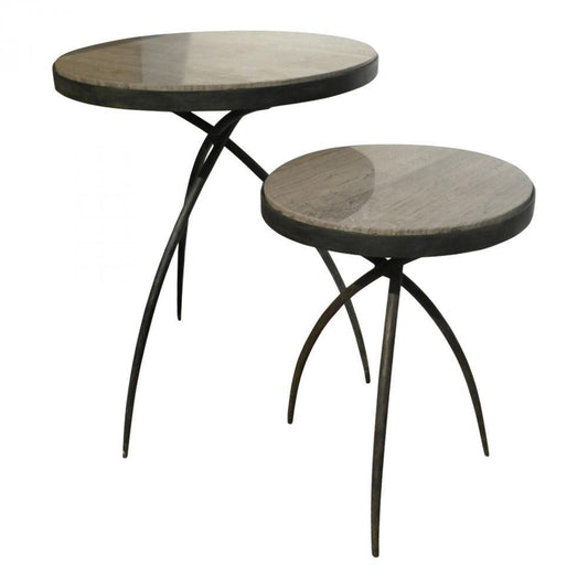 Global Views Tripod Small Table with Grey Marble Top