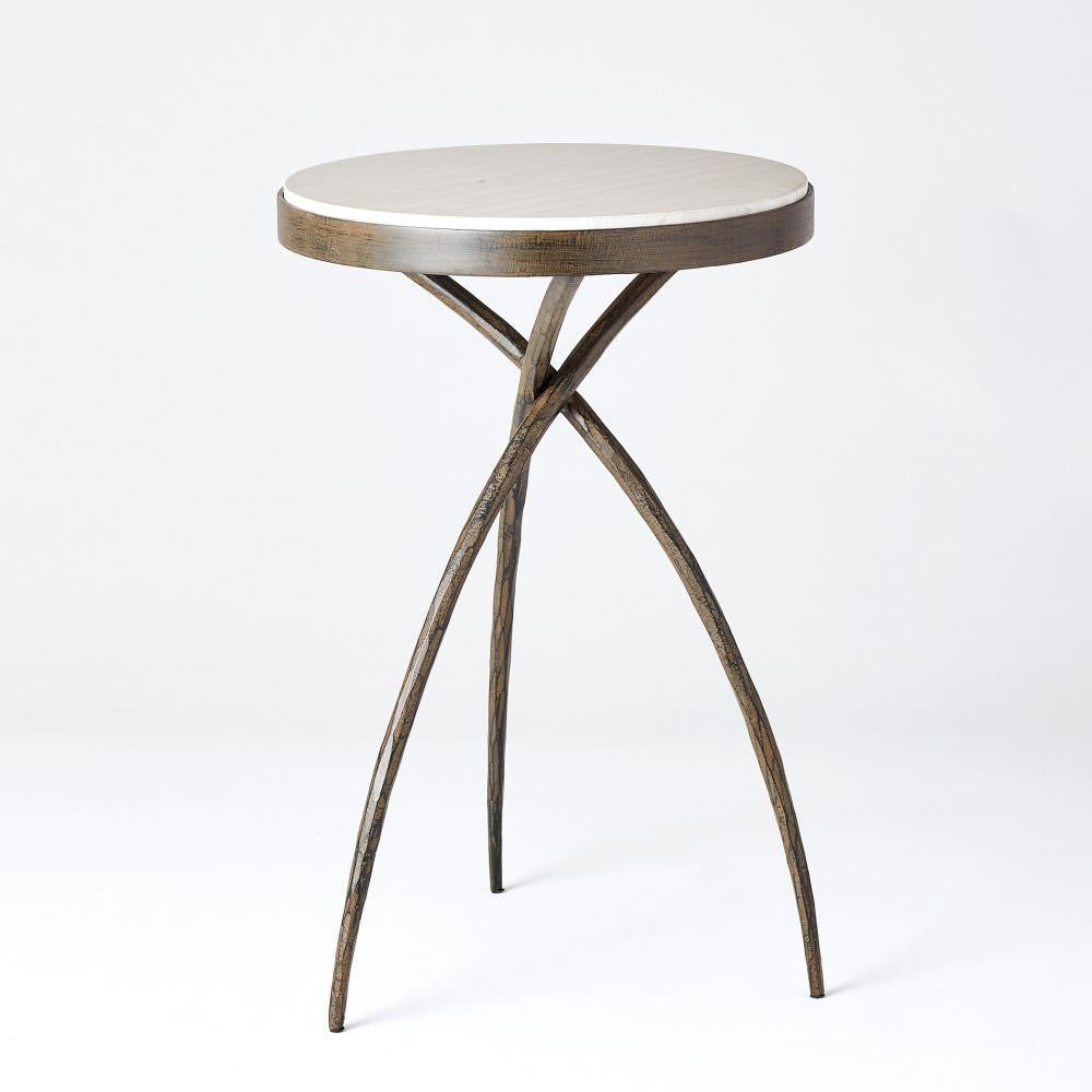 Global Views Tripod Small Table with Grey Marble Top