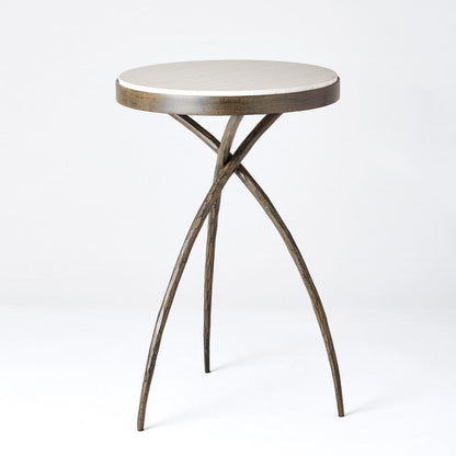 Global Views Tripod Small Table with Grey Marble Top