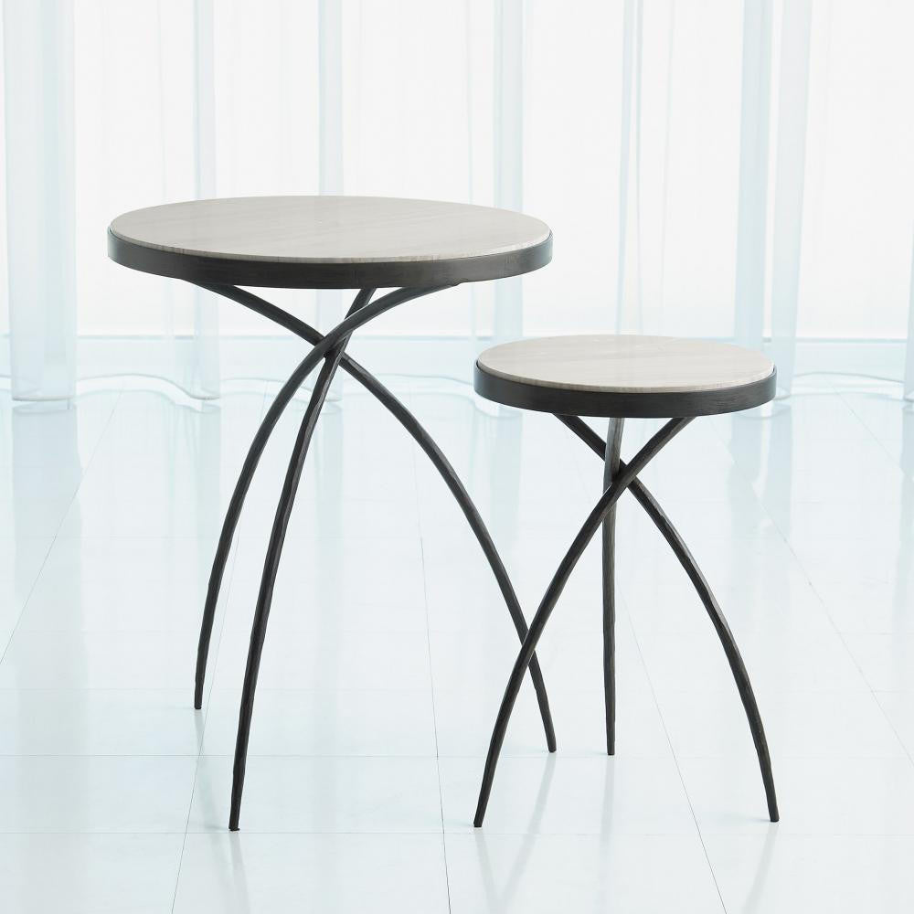 Global Views Tripod Small Table with Grey Marble Top