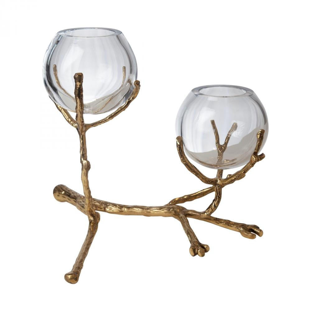 Global Views Twig 2 Brass Vase Holder